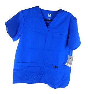 Dagacci Women's Scrub Top Size Small Blue Cotton Blend Medical New